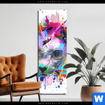 Acrylglasbild Bunte Sphynx Weiss Schmal Produktvorschau mit dem Bild Bunte Sphynx Weiß im Format Schmal.