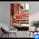 Acrylglasbild Bunte Vintage Oldtimer Hochformat Produktvorschau mit dem Bild Bunte vintage Oldtimer im Format Hochformat.