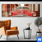 Acrylglasbild Bunte Vintage Oldtimer Panorama Produktvorschau mit dem Bild Bunte vintage Oldtimer im Format Panorama.