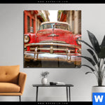 Acrylglasbild Bunte Vintage Oldtimer Quadrat Produktvorschau mit dem Bild Bunte vintage Oldtimer im Format Quadrat.