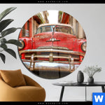 Acrylglasbild Bunte Vintage Oldtimer Rund Produktvorschau mit dem Bild Bunte vintage Oldtimer im Format Rund.