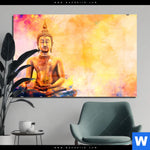 Acrylglasbild Bunter Buddha No 3 Querformat Produktvorschau mit dem Bild Bunter Buddha No.3 im Format Querformat.
