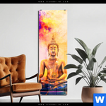 Acrylglasbild Bunter Buddha No 3 Schmal Produktvorschau mit dem Bild Bunter Buddha No.3 im Format Schmal.