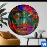 Acrylglasbild Bunter Buddha Rund Produktvorschau mit dem Bild Bunter Buddha im Format Rund.