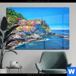 Acrylglasbild Buntes Dorf Manarola Querformat Produktvorschau mit dem Bild Buntes Dorf Manarola im Format Querformat.