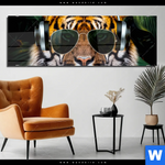 Acrylglasbild Cooler Tiger Panorama Produktvorschau mit dem Bild Cooler Tiger im Format Panorama.