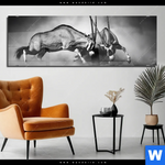 Acrylglasbild Das Duell Panorama Produktvorschau mit dem Bild Das Duell im Format Panorama.