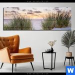 Acrylglasbild Duenen Und Abendsonne Panorama Produktvorschau mit dem Bild Dünen und Abendsonne im Format Panorama.