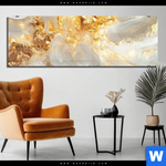 Acrylglasbild Edle Farbexplosion Gold Panorama Produktvorschau mit dem Bild Edle Farbexplosion Gold im Format Panorama.