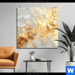 Acrylglasbild Edle Farbexplosion Gold Quadrat Produktvorschau mit dem Bild Edle Farbexplosion Gold im Format Quadrat.