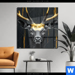 Acrylglasbild Edler Hirsch In Fokus Quadrat Produktvorschau mit dem Bild Edler Hirsch in Fokus im Format Quadrat.