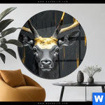 Acrylglasbild Edler Hirsch In Fokus Rund Produktvorschau mit dem Bild Edler Hirsch in Fokus im Format Rund.