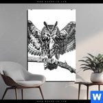 Acrylglasbild Eule Auf Ast Hochformat Produktvorschau mit dem Bild Eule auf Ast im Format Hochformat.