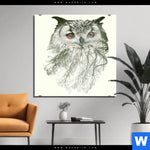 Acrylglasbild Eule Wald No 1 Quadrat Produktvorschau mit dem Bild Eule & Wald No.1 im Format Quadrat.