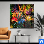 Acrylglasbild Exotische Tropische Pflanzen Quadrat Produktvorschau mit dem Bild Exotische tropische Pflanzen im Format Quadrat.