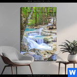 Acrylglasbild Exotischer Wasserfall Hochformat Produktvorschau mit dem Bild Exotischer Wasserfall im Format Hochformat.