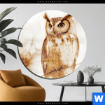 Acrylglasbild Federkleid Trifft Bluetenpracht Rund Produktvorschau mit dem Bild Federkleid trifft Blütenpracht im Format Rund.