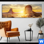 Acrylglasbild Felsen In Wueste Panorama Produktvorschau mit dem Bild Felsen in Wüste im Format Panorama.