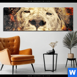 Acrylglasbild Feuer Loewe Panorama Produktvorschau mit dem Bild Feuer Löwe im Format Panorama.