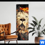 Acrylglasbild Feuer Loewe Schmal Produktvorschau mit dem Bild Feuer Löwe im Format Schmal.