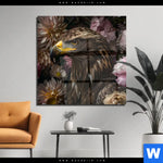Acrylglasbild Florale Eleganz Und Adlerblick Quadrat Produktvorschau mit dem Bild Florale Eleganz und Adlerblick im Format Quadrat.