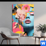 Acrylglasbild Florales Frauenportraet Erika Hochformat Produktvorschau mit dem Bild Florales Frauenporträt - Erika im Format Hochformat.