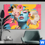 Acrylglasbild Florales Frauenportraet Erika Querformat Produktvorschau mit dem Bild Florales Frauenporträt - Erika im Format Querformat.