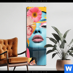 Acrylglasbild Florales Frauenportraet Erika Schmal Produktvorschau mit dem Bild Florales Frauenporträt - Erika im Format Schmal.