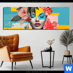 Acrylglasbild Florales Frauenportraet Fiona Panorama Produktvorschau mit dem Bild Florales Frauenporträt - Fiona im Format Panorama.