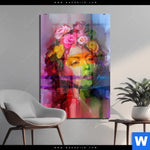 Acrylglasbild Florales Frauenportraet Rosalie Hochformat Produktvorschau mit dem Bild Florales Frauenporträt - Rosalie im Format Hochformat.
