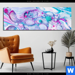 Acrylglasbild Fluid Art Bubbless Aquamarin Panorama Produktvorschau mit dem Bild Fluid Art - Bubbless Aquamarin im Format Panorama.