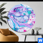 Acrylglasbild Fluid Art Bubbless Aquamarin Rund Produktvorschau mit dem Bild Fluid Art - Bubbless Aquamarin im Format Rund.
