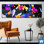 Acrylglasbild Fluid Art Bubbless Neon Panorama Produktvorschau mit dem Bild Fluid Art - Bubbless Neon im Format Panorama.
