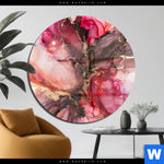 Acrylglasbild Fluid Art Rot Braun Rund Produktvorschau mit dem Bild Fluid Art Rot & Braun im Format Rund.