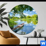 Acrylglasbild Flusslandschaft Rund Produktvorschau mit dem Bild Flusslandschaft im Format Rund.
