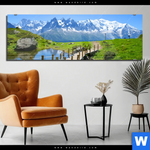Acrylglasbild Franzoesische Alpen Panorama Produktvorschau mit dem Bild Französische Alpen im Format Panorama.