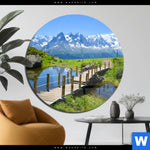 Acrylglasbild Franzoesische Alpen Rund Produktvorschau mit dem Bild Französische Alpen im Format Rund.