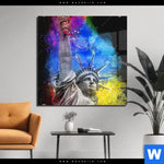 Acrylglasbild Freiheitsstatue Pop Art No 2 Quadrat Produktvorschau mit dem Bild Freiheitsstatue Pop Art No.2 im Format Quadrat.