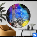 Acrylglasbild Freiheitsstatue Pop Art No 2 Rund Produktvorschau mit dem Bild Freiheitsstatue Pop Art No.2 im Format Rund.