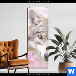 Acrylglasbild Friedlicher Wolf Schmal Produktvorschau mit dem Bild Friedlicher Wolf im Format Schmal.