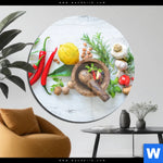 Acrylglasbild Frische Kraeuter Gewuerze Rund Produktvorschau mit dem Bild Frische Kräuter & Gewürze im Format Rund.