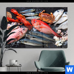 Acrylglasbild Frischer Fisch Und Meeresfruechte Querformat Produktvorschau mit dem Bild Frischer Fisch und Meeresfrüchte im Format Querformat.