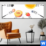 Acrylglasbild Fruechte Auf Gabeln Panorama Produktvorschau mit dem Bild Früchte auf Gabeln im Format Panorama.
