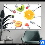 Acrylglasbild Fruechte Auf Gabeln Querformat Produktvorschau mit dem Bild Früchte auf Gabeln im Format Querformat.