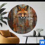 Acrylglasbild Fuchs Grunge Stil Rund Produktvorschau mit dem Bild Fuchs - Grunge Stil im Format Rund.