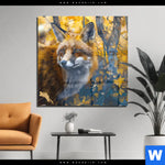 Acrylglasbild Fuchs Im Blaetterwald Quadrat Produktvorschau mit dem Bild Fuchs im Blätterwald im Format Quadrat.