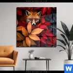 Acrylglasbild Fuchs Im Herbstlaub Quadrat Produktvorschau mit dem Bild Fuchs im Herbstlaub im Format Quadrat.