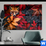 Acrylglasbild Fuchs Im Herbstlaub Querformat Produktvorschau mit dem Bild Fuchs im Herbstlaub im Format Querformat.