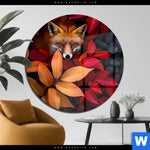 Acrylglasbild Fuchs Im Herbstlaub Rund Produktvorschau mit dem Bild Fuchs im Herbstlaub im Format Rund.