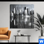 Acrylglasbild Futuristische Skyline Quadrat Produktvorschau mit dem Bild Futuristische Skyline im Format Quadrat.